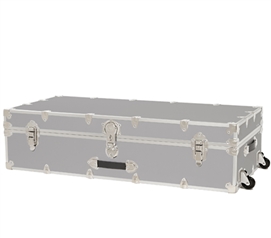 Space Saving College Footlocker with Wheels Dorm Trunk Locking Storage Box Under the Bed