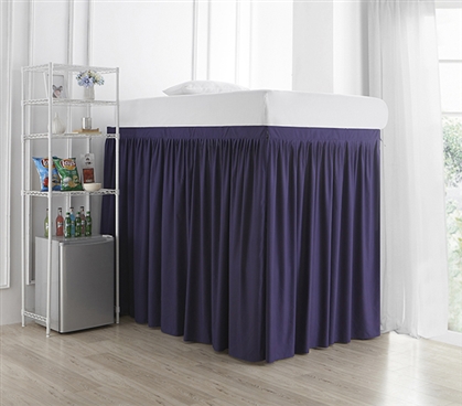 Dark Purple Bedskirt for Bunk Beds Lofted College Bed Lofted Dorm Bed Ideas curtain bed skirt