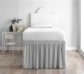 Twin XL Microfiber 30" Bed Skirt for Loft Dorm Bed Ideas College Bedding Essentials Neutral Dorm Decor