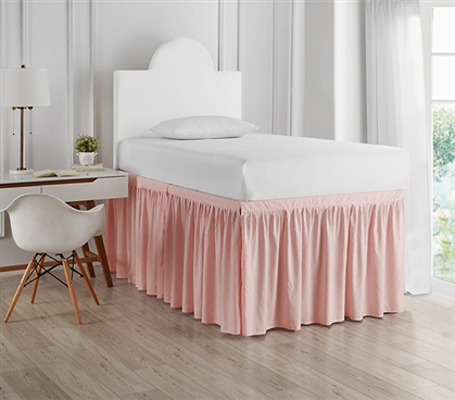 Extra Long Bed Skirt Panel Set College Bedding Essentials Twin XL Extra Long Bedskirt With Ties