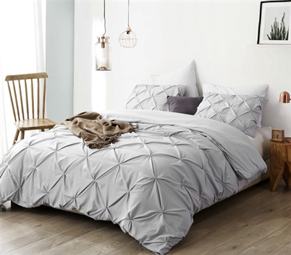 Essential Dorm Room Bedding Pretty Glacier Gray Stylish Extra Long Twin Duvet Cover