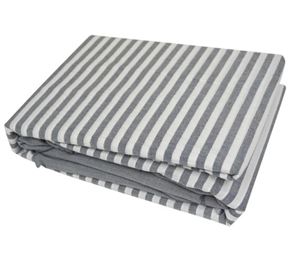 Neutral Gray and White Dorm Sheet Set 220 Thread Count Soft Cotton Twin Extra Long Bedding