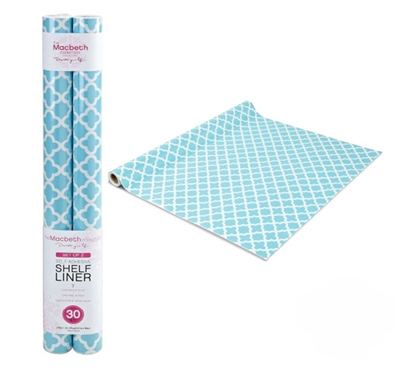 Won't Leave Residue - Self Adhesive Shelf Liner - Aqua Designer - Cool Dorm Wall Decor