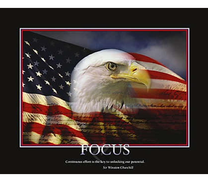 Focus Eagle College Dorm Room Poster easy dorm room poster shows strong willed eagle with great focus