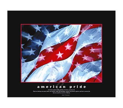 American Pride Flag College Dorm Poster inspiring patriotic dorm room decor poster of red, white and blue