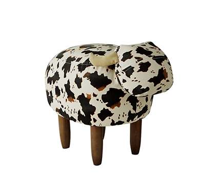 Jaxson - Black and White Cow - Dorm Room Seating Stool