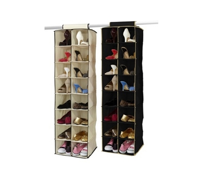 Multi Storage Options - 16-Pocket Double Hanging Shoe Shelf