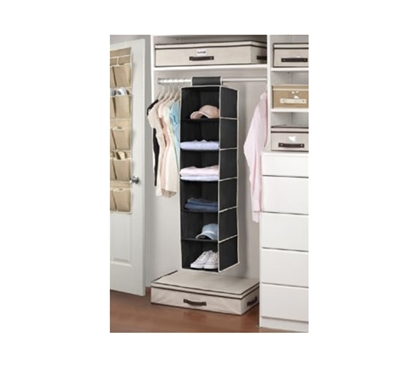 Multi Function - 6 Sweater Shelf Organizer - Black or Cream