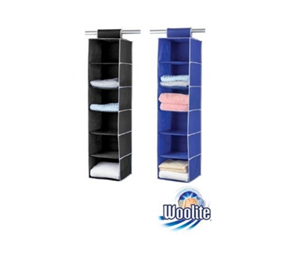 Practical Storage Options - 6 Sweater Shelf Organizer - Black or Blue