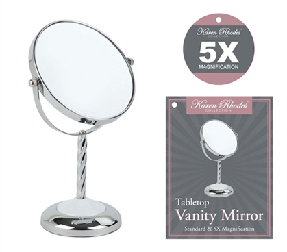 Has A Wide Face - 7" Vanity 5X Magnification Mirror - Chrome - Great For Applying Makeup