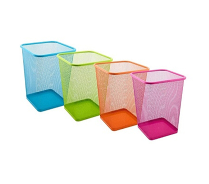 A Must-Have Dorm Item - Vibrant Mesh Trash Can Square - Colorful And Vibrant