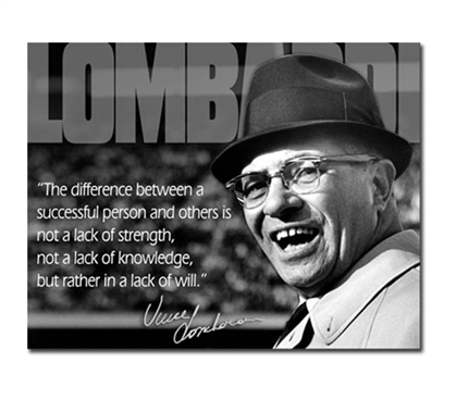 Tin Sign Dorm Room Decor Vince Lombardi quote and photograph on vintage tin sign for college wall decoration