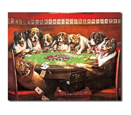 Tin Sign Dorm Room Decor gambling dogs colorful illustration tin sign for dormitory wall decorations