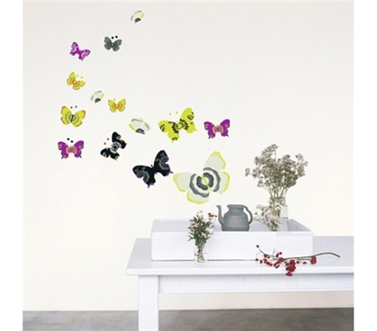 Butterfly Art - Dorm Room Wall Peel N Stick College Wall Art