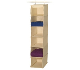 College Dorm Room 6-Shelf Sweater Organizer Canvas Stuff for Dorms