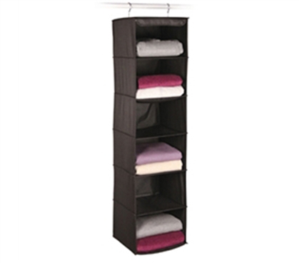 6 Shelf Sweater and Accessory Black Organizer - Keep Your College Life Organized