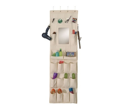 Canvas Organizer with Mirror College dorm door organizer