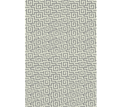 Egyptian Print College Rug - Ivory and Silver