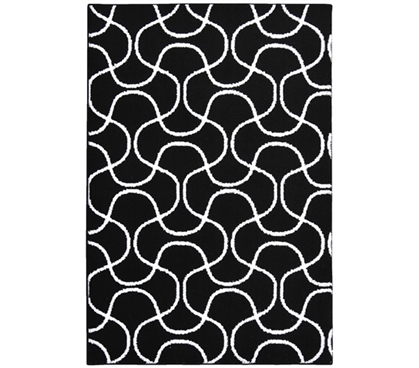 Fun Dorm Rugs - Infinity College Rug - Black and White