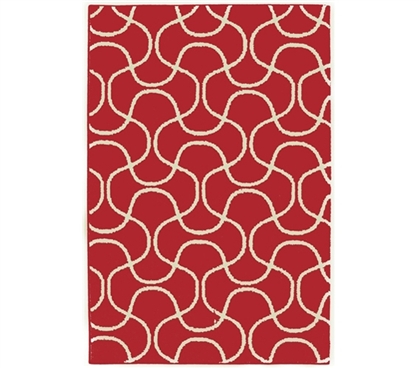 Create Your Home - Infinity College Rug - Crimson and Ivory