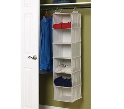 Maximize Closet Space - Cotton Blend 6 Shelf Closet Organizer - Keep Dorm Room Neat