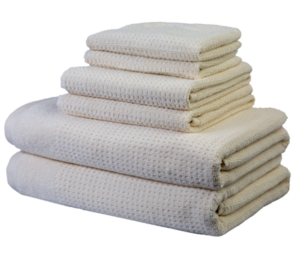 Beige Towel Cotton Washcloth Bundle Collection Dorm Packing List College Bathroom Supplies