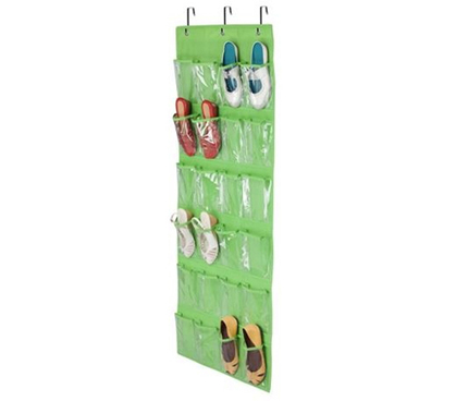 Lime Green Shoe Organizer - Over-The-Door 24 Pocket