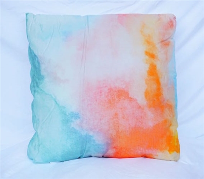 Light Pink Dorm Bedding Water Color Cotton Throw Pillow