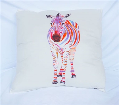 Animal Dorm Throw Pillow Multicolor Zebra