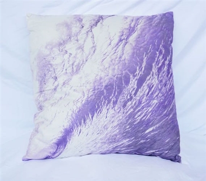 Wave Foam Daybreak Purple Dorm Decor Throw Pillow