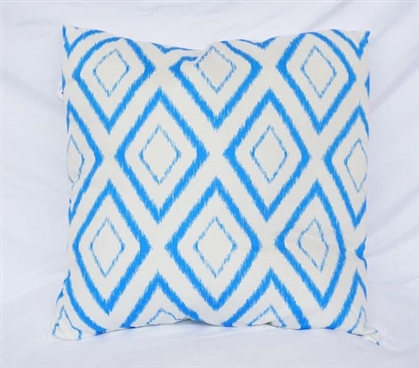 Dorm Decor Snorkel Blue Cotton Throw Pillow Blurred Diamond Decorative College Pillow