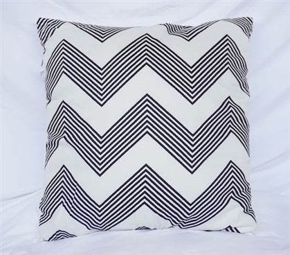 Decorative Dorm Cotton Throw Pillow Black Chevron Stripes Pillow