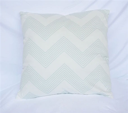 Chevron Stripes Hint of Mint Dorm Decor Cotton Throw Pillow