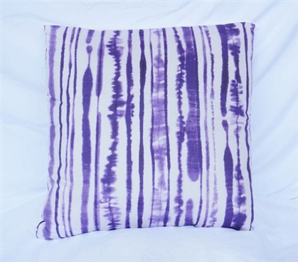 Dorm Decor Cotton Throw Pillow Ink Blot Lines Purple Reign Dorm Bedding