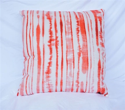 Dorm Room Cotton Throw Pillow Fusion Coral Ink Blot Lines