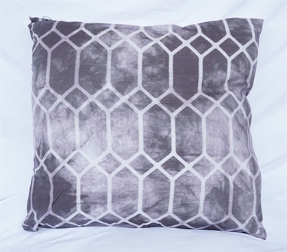 Decorative Dorm Cotton Throw Pillow Alloy Gray Prism Design