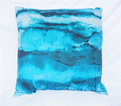 Ocean Layers Dorm Decor Ocean Depths Teal College Cotton Throw Pillow