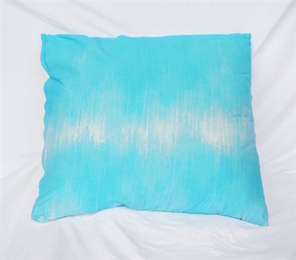 College Cotton Throw Pillow Sound Wave Aqua Dorm Decor