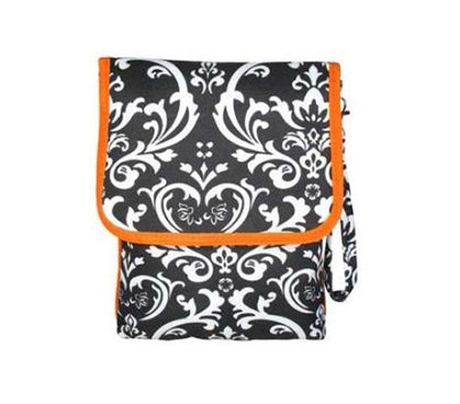 Orange Trim Damask iPad Bag