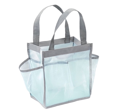 Dorm Shower Caddy Tote - Mint and Gray Dorm Essentials College Supplies