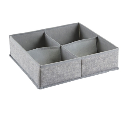 Dorm Room Storage Essentials 4 Compartment Drawer Insert for Cabinet College Felt Organizer