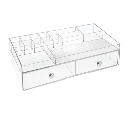 2 Drawer Clear Cosmetic Organizer