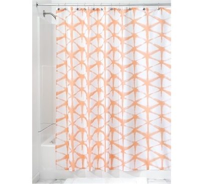 Diamond Batik Fabric Shower Curtain - Melon Dorm Essentials Dorm Room Decor
