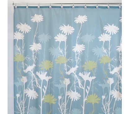Dorm Room Decor Daizy Dorm Shower Curtain - Blue/Sage College Supplies