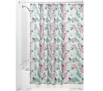 Josie Fabric Shower Curtain - Mint/Lavender Dorm Essentials Dorm Room Decor