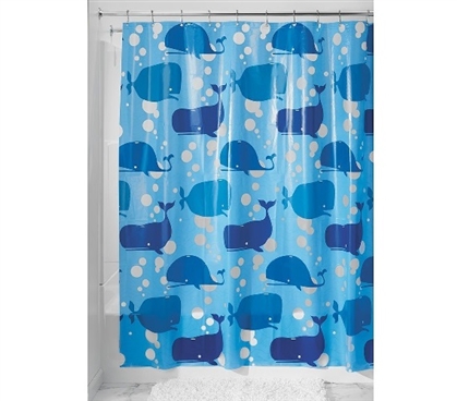 Moby Blue Shower Curtain Must Have Dorm Items Dorm Shower Curtains
