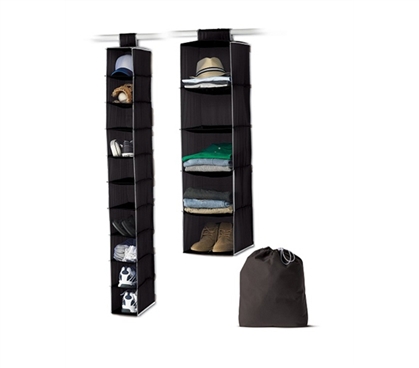 Three Piece College Closet Storage Set - Black Dorm Stuff For College Students