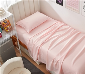 Dorm Haul - Comfy Twin XL College Sheets - Heavenly Pink