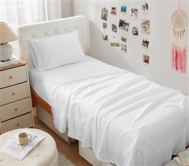 Dorm Haul - Comfy Twin XL College Sheets - White