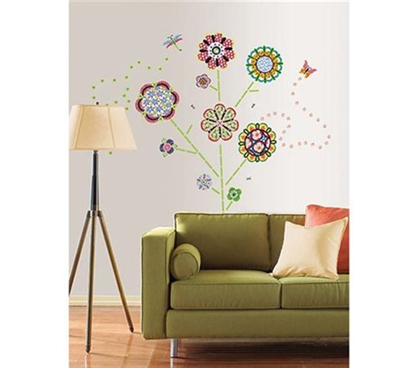 Flower Pop - Peel N Stick Dorm Decor College Decorating Options